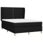 vidaXL Boxspringbett mit Matratze Schwarz 140x190 cm Stoff vidaXL Boxspringbett mit Matratze Schwarz 140x190 cm Stoff