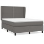 vidaXL Boxspringbett mit Matratze Grau 140x200 cm Kunstleder vidaXL Boxspringbett mit Matratze Grau 140x200 cm Kunstleder