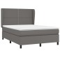 vidaXL Boxspringbett mit Matratze Grau 140x200 cm Kunstleder vidaXL Boxspringbett mit Matratze Grau 140x200 cm Kunstleder