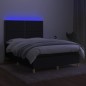 vidaXL Boxspringbett mit Matratze & LED Schwarz 140x190 cm Stoff vidaXL Boxspringbett mit Matratze & LED Schwarz 140x190 cm Stoff