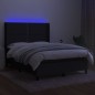 vidaXL Boxspringbett mit Matratze & LED Schwarz 140x190 cm Stoff vidaXL Boxspringbett mit Matratze & LED Schwarz 140x190 cm Stoff