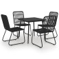 5-tlg. Garten-Essgruppe Poly Rattan und Glas 5-tlg. Garten-Essgruppe Poly Rattan und Glas