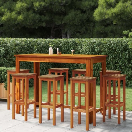 vidaXL 9-tlg. Gartenbar-Set Massivholz Akazie