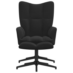vidaXL Relaxsessel mit Hocker Schwarz Samt