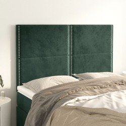 vidaXL Kopfteile 4 Stk. Dunkelgrün 72x5x78/88 cm Samt