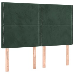 vidaXL Kopfteile 4 Stk. Dunkelgrün 72x5x78/88 cm Samt