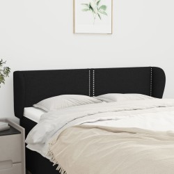 vidaXL Kopfteil mit Ohren Schwarz 147x23x78/88 cm Stoff