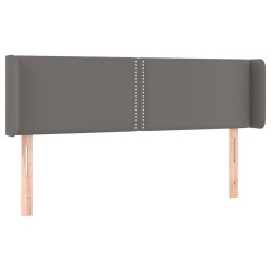 vidaXL Kopfteil mit Ohren Grau 147x16x78/88 cm Kunstleder
