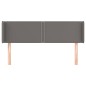 vidaXL Kopfteil mit Ohren Grau 147x16x78/88 cm Kunstleder