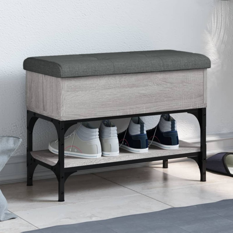 vidaXL Schuhbank Grau Sonoma 62x32x45 cm Holzwerkstoff vidaXL Schuhbank Grau Sonoma 62x32x45 cm Holzwerkstoff