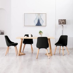 Esszimmerstühle 4 Stk. Schwarz Samt
