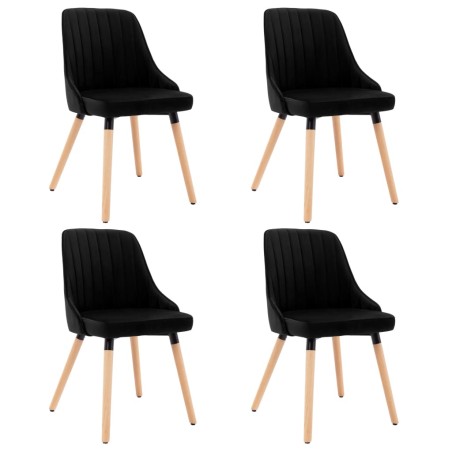 Esszimmerstühle 4 Stk. Schwarz Samt