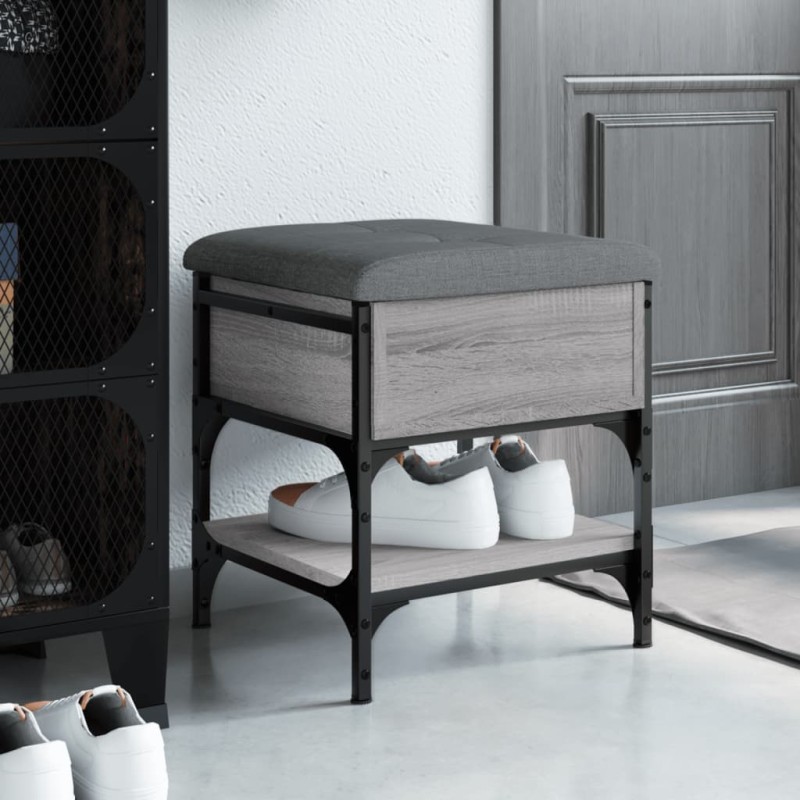 vidaXL Schuhbank Grau Sonoma 42x42x45 cm Holzwerkstoff vidaXL Schuhbank Grau Sonoma 42x42x45 cm Holzwerkstoff