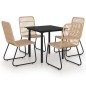 5-tlg. Garten-Essgruppe Poly Rattan und Glas 5-tlg. Garten-Essgruppe Poly Rattan und Glas