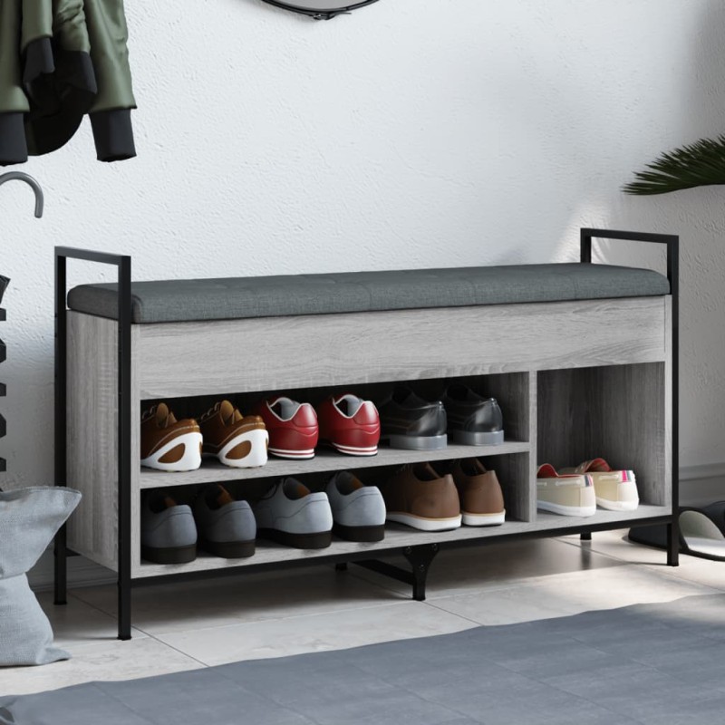 vidaXL Schuhbank Grau Sonoma 105,5x32x57,5 cm Holzwerkstoff vidaXL Schuhbank Grau Sonoma 105,5x32x57,5 cm Holzwerkstoff