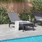 vidaXL Sonnenliege mit Auflage Anthrazit 186x60x29 cm PP vidaXL Sonnenliege mit Auflage Anthrazit 186x60x29 cm PP