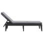 vidaXL Sonnenliege mit Auflage Anthrazit 186x60x29 cm PP vidaXL Sonnenliege mit Auflage Anthrazit 186x60x29 cm PP