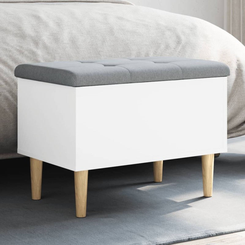 vidaXL Sitzbank mit Stauraum Weiß 62x42x46 cm Holzwerkstoff vidaXL Sitzbank mit Stauraum Weiß 62x42x46 cm Holzwerkstoff