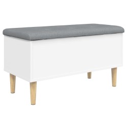 vidaXL Sitzbank mit Stauraum Weiß 82x42x46 cm Holzwerkstoff