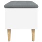 vidaXL Sitzbank mit Stauraum Weiß 82x42x46 cm Holzwerkstoff vidaXL Sitzbank mit Stauraum Weiß 82x42x46 cm Holzwerkstoff