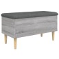 vidaXL Sitzbank mit Stauraum Grau Sonoma 82x42x46 cm Holzwerkstoff vidaXL Sitzbank mit Stauraum Grau Sonoma 82x42x46 cm Holzwerkstoff