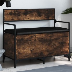 vidaXL Sitzbank mit Stauraum Räuchereiche 85,5x42x73,5cm Holzwerkstoff