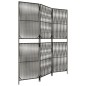 vidaXL Paravent 3-tlg. Grau Poly Rattan vidaXL Paravent 3-tlg. Grau Poly Rattan