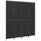 vidaXL Paravent 4-tlg. Schwarz Poly Rattan vidaXL Paravent 4-tlg. Schwarz Poly Rattan