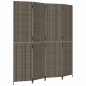 vidaXL Paravent 4-tlg. Grau Poly Rattan vidaXL Paravent 4-tlg. Grau Poly Rattan