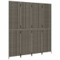 vidaXL Paravent 4-tlg. Grau Poly Rattan vidaXL Paravent 4-tlg. Grau Poly Rattan