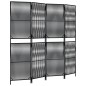 vidaXL Paravent 4-tlg. Schwarz Poly Rattan vidaXL Paravent 4-tlg. Schwarz Poly Rattan