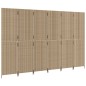 vidaXL Paravent 6-tlg. Beige Poly Rattan vidaXL Paravent 6-tlg. Beige Poly Rattan