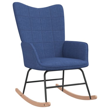 vidaXL Schaukelstuhl Blau Stoff