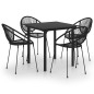vidaXL 5-tlg. Garten-Essgruppe PVC Rattan Schwarz vidaXL 5-tlg. Garten-Essgruppe PVC Rattan Schwarz