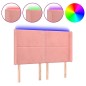 vidaXL LED Kopfteil Rosa 147x16x118/128 cm Samt vidaXL LED Kopfteil Rosa 147x16x118/128 cm Samt