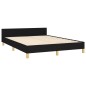 vidaXL Bettgestell mit Kopfteil Schwarz 140x200 cm Stoff vidaXL Bettgestell mit Kopfteil Schwarz 140x200 cm Stoff