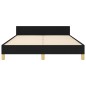 vidaXL Bettgestell mit Kopfteil Schwarz 140x200 cm Stoff vidaXL Bettgestell mit Kopfteil Schwarz 140x200 cm Stoff