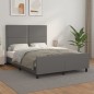 vidaXL Bettgestell mit Kopfteil Grau 140x200 cm Kunstleder vidaXL Bettgestell mit Kopfteil Grau 140x200 cm Kunstleder