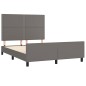 vidaXL Bettgestell mit Kopfteil Grau 140x200 cm Kunstleder vidaXL Bettgestell mit Kopfteil Grau 140x200 cm Kunstleder