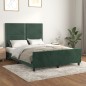 vidaXL Bettgestell mit Kopfteil Dunkelgrün 140x200 cm Samt vidaXL Bettgestell mit Kopfteil Dunkelgrün 140x200 cm Samt