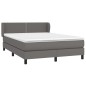 vidaXL Boxspringbett mit Matratze Grau 140x200 cm Kunstleder vidaXL Boxspringbett mit Matratze Grau 140x200 cm Kunstleder