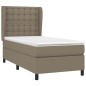 vidaXL Boxspringbett mit Matratze Taupe 90x190 cm Stoff vidaXL Boxspringbett mit Matratze Taupe 90x190 cm Stoff