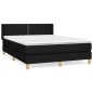 vidaXL Boxspringbett mit Matratze Schwarz 140x200 cm Stoff vidaXL Boxspringbett mit Matratze Schwarz 140x200 cm Stoff