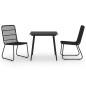 3-tlg. Garten-Essgruppe Poly Rattan und Glas 3-tlg. Garten-Essgruppe Poly Rattan und Glas