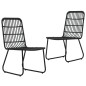 3-tlg. Garten-Essgruppe Poly Rattan und Glas 3-tlg. Garten-Essgruppe Poly Rattan und Glas