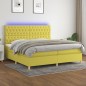 vidaXL Boxspringbett mit Matratze & LED Grün 200x200 cm Stoff vidaXL Boxspringbett mit Matratze & LED Grün 200x200 cm Stoff