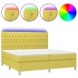 vidaXL Boxspringbett mit Matratze & LED Grün 200x200 cm Stoff vidaXL Boxspringbett mit Matratze & LED Grün 200x200 cm Stoff