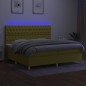 vidaXL Boxspringbett mit Matratze & LED Grün 200x200 cm Stoff vidaXL Boxspringbett mit Matratze & LED Grün 200x200 cm Stoff