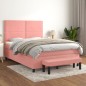 vidaXL Boxspringbett mit Matratze Rosa 140x190 cm Samt vidaXL Boxspringbett mit Matratze Rosa 140x190 cm Samt