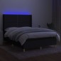 vidaXL Boxspringbett mit Matratze & LED Schwarz 140x190 cm Stoff vidaXL Boxspringbett mit Matratze & LED Schwarz 140x190 cm Stoff
